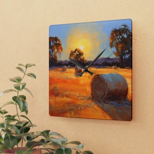 Golden Fields Acrylic Wall Clock