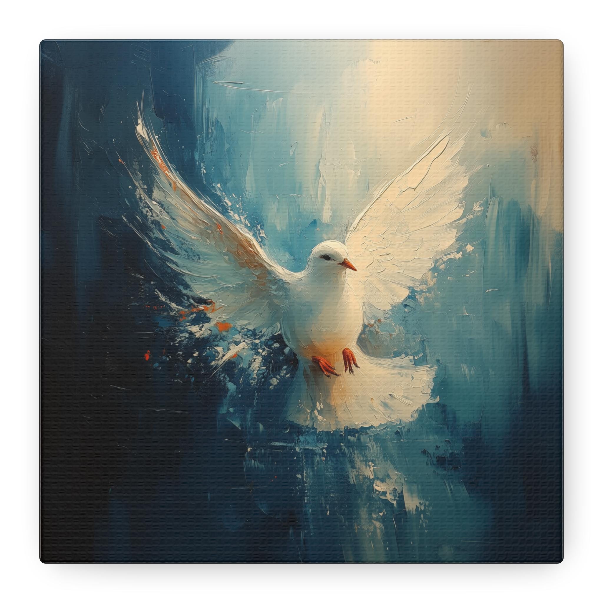Holy Spirit Dove Canvas Print Art - Heavenly Light Christian Wall Decor ...