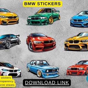 27 BMW-autostickers, digitale download, png met transparantie