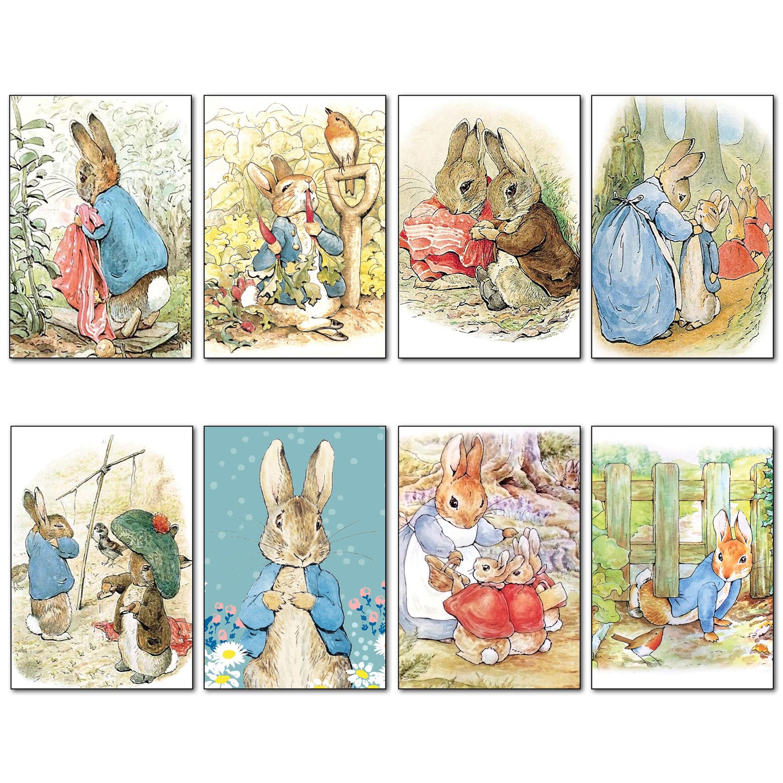 Peter Rabbit Fridge Magnets Set of 8 Illustrations From Beatrix Potter ...