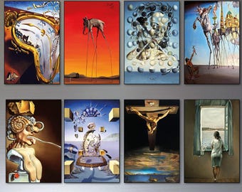 Salvador Dali Kühlschrankmagnete - Surrealistische Kunst - Set von 8