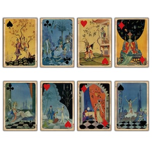 Aimants pour réfrigérateur vintage Tarot indien vintage de 8 cartes de tarot magnétiques décoratives rétro fines aimantées N° 3