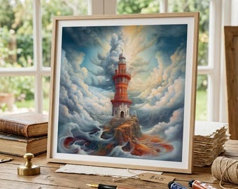 Lighthouse, Printable Wall Art, Digital Prints, Wall Art, Digital Art Print, Art Print