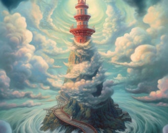 Lighthouse, Printable Wall Art, Digital Prints, Wall Art, Digital Art Print, Art Print