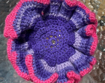 Pink and Purple Crochet Hyperbolic Plane Coral