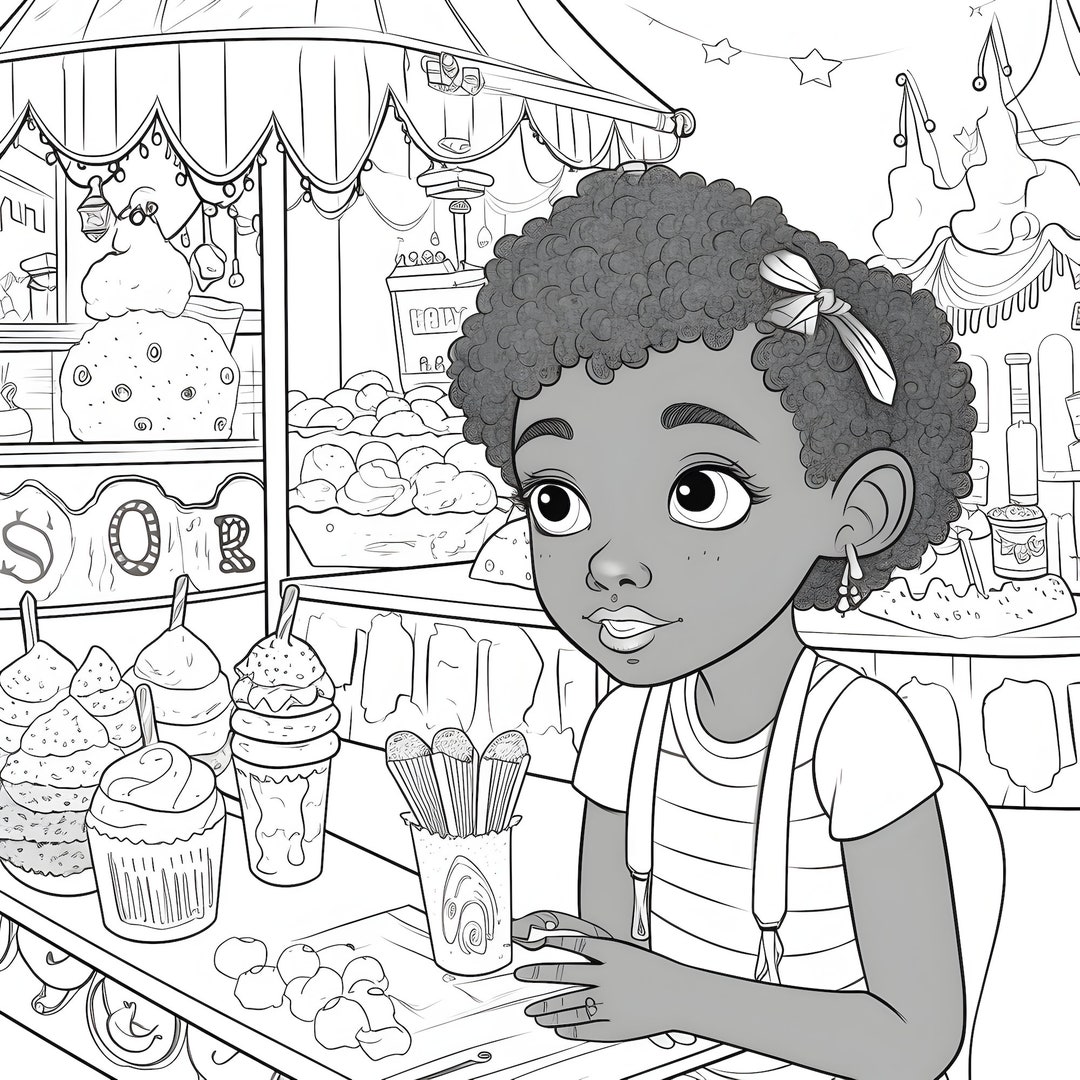 Black Girl Magic Summer Time Fun - Coloring Pages - Etsy