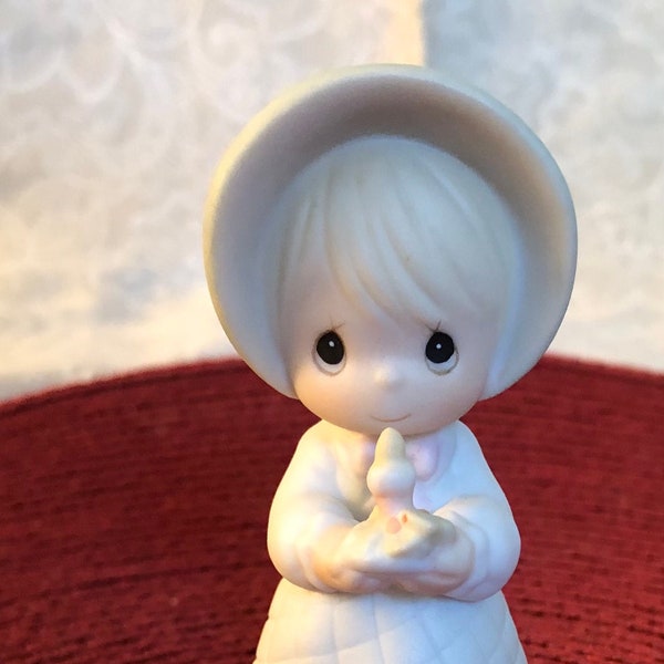 Precious Little Porcelain Girl Christmas Ornament - Vintage 1993 - Comes With Box - Enesco Precious Moments Collection - Artist, Sam Butcher