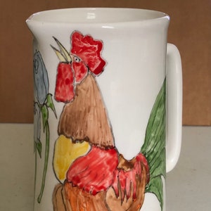 Porcelain Rooster  Pitcher/Creamer/Vase  - 5 1/2-inches tall - Design by Keiko