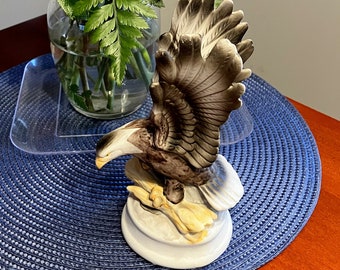 Vintage Bald Eagle Figurine - Ceramic From Early 80s