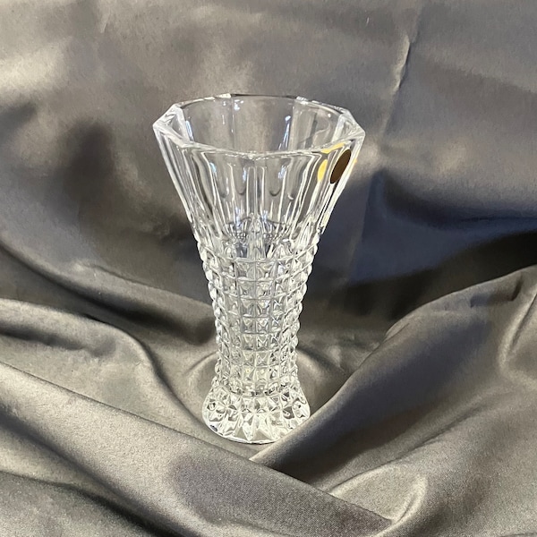 Bleikristall Leaded Crystal Vase  - Bavaria W. Germany - 6.5" Tall - Vintage 80s