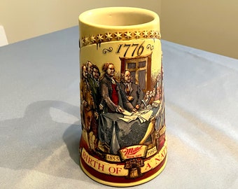 Miller High Life Birth of a Nation Beer Stein, #95217 - 1992 Second in a Series of Four