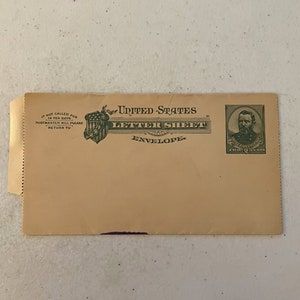 Sobre tipo hoja de carta de los Estados Unidos de 1879 con sello de subvención impreso
