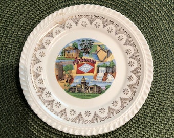 Vintage Arkansas Souvenir Plate - Collectible Plate