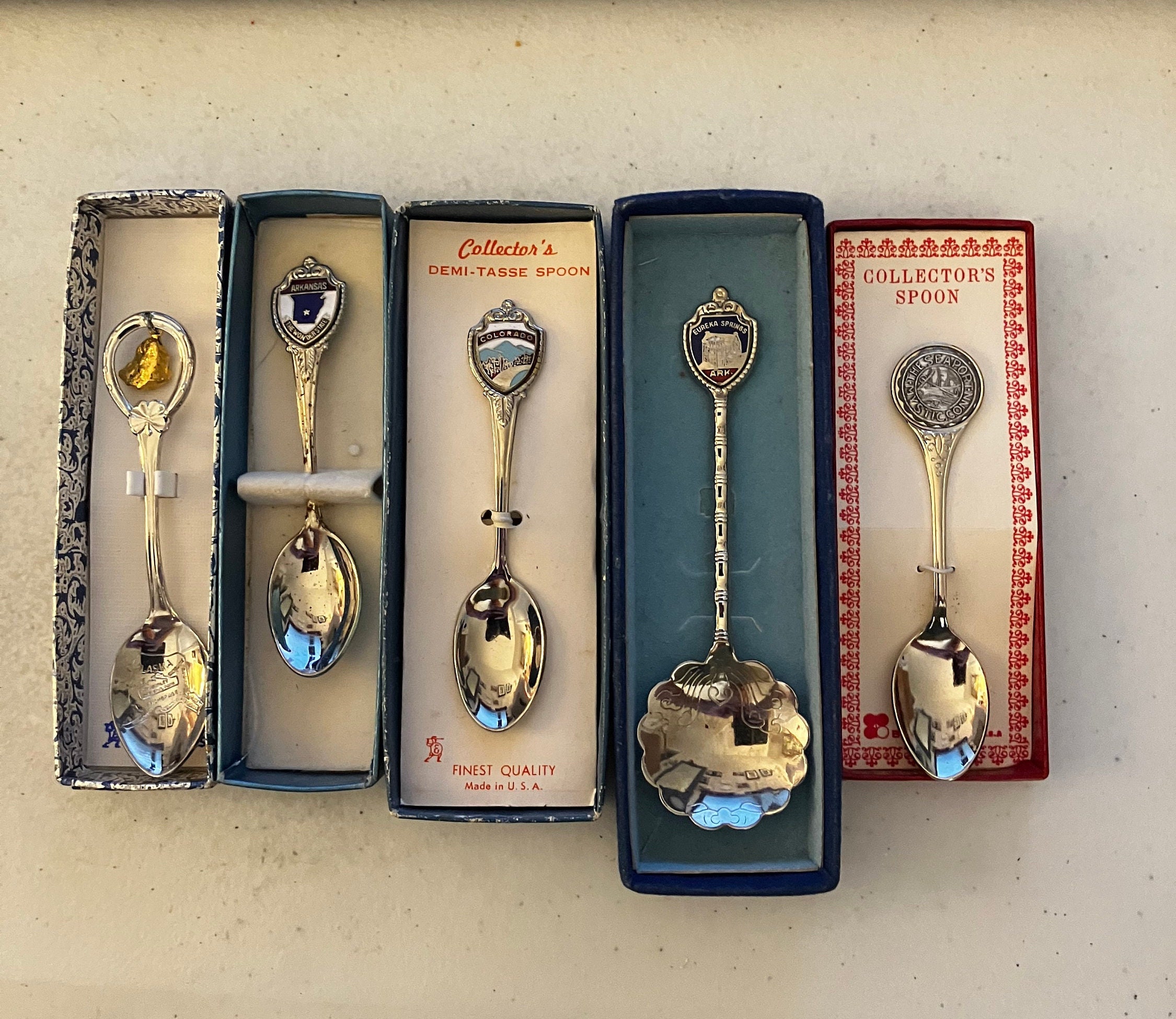 ヴィンテージ シルバートーン スーベニアスプーン：アーカンソー