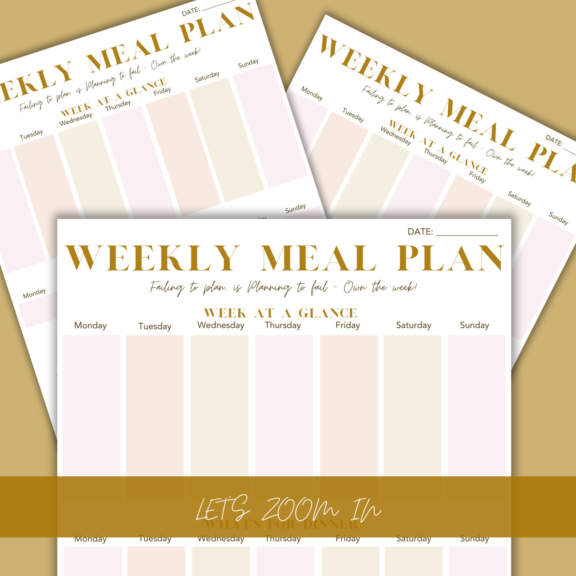 Weekly Meal Plan Printable Template Digital Weekly Meal - Etsy