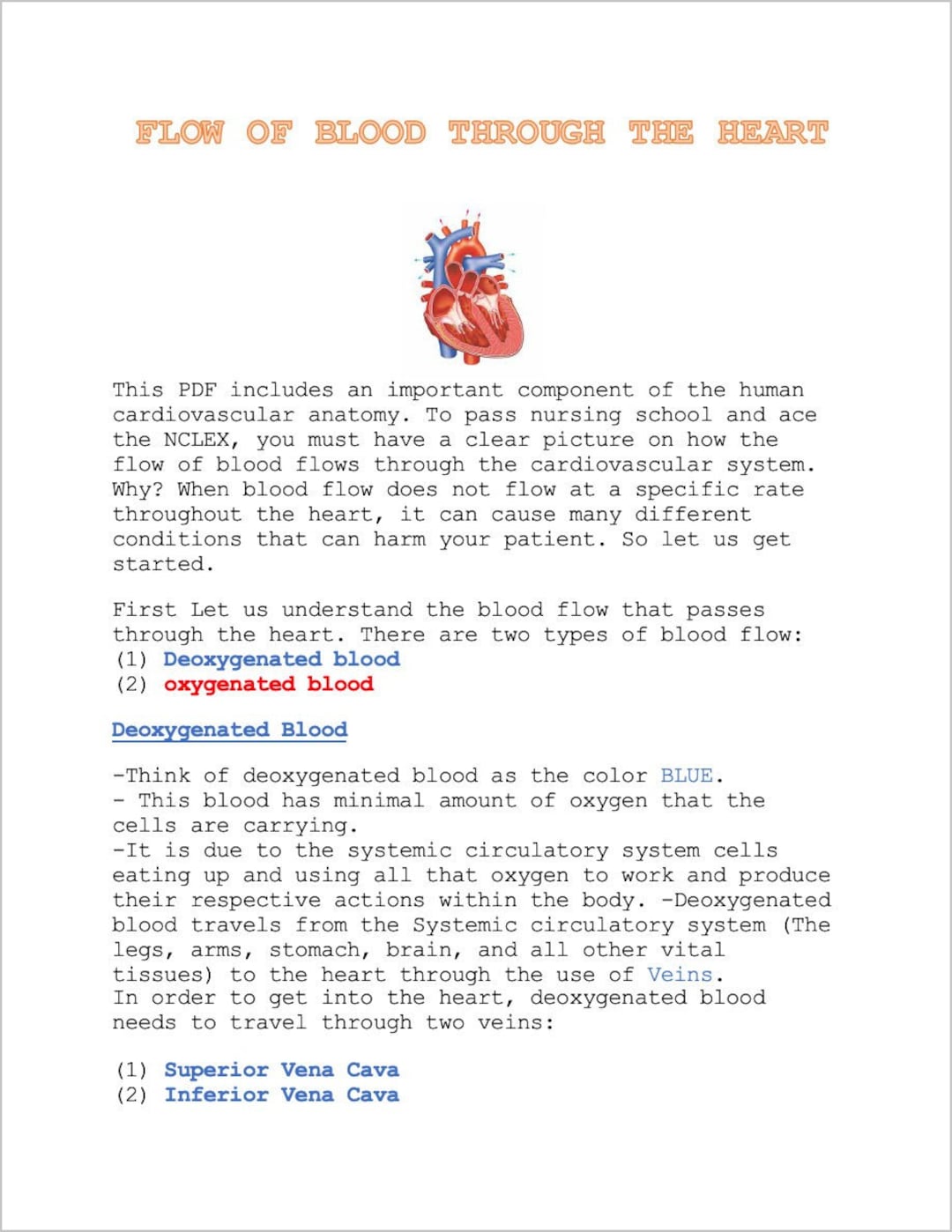 Flow Of Blood Through The Heart Made Easy Etsy Flow Of Blood Through The Heart Made Easy Etsy