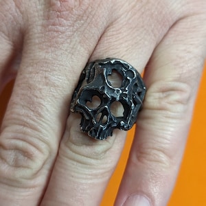Gothic Human Skull Ring for Men | 316L Stainless Steel, Heavy Metal Ring, Punk, Motorcyclist Ring, Skulls