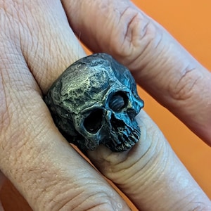 Gothic Human Skull Ring for Men | 316L Stainless Steel, Heavy Metal Ring, Punk, Motorcyclist Ring, Skulls