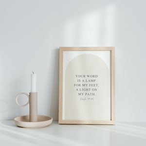 Psalm 119:105 NIV Bible Verse Wall Art, Scripture Quote Print, Christian Decor, Printable blessing