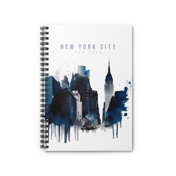 New York City Watercolor Notebook, Spiral Notebook with Ruled Lines, Best Selling Item, Most Popular Item, Trending Item on Etsy, Gift Idea