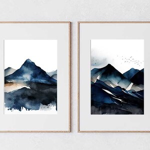 Watercolor Landscape Art, Set of 2 Farmhouse Wall Art, Digital art download, Nature Bedroom Wall prints, Farmhouse Décor, Kitchen Wall Décor