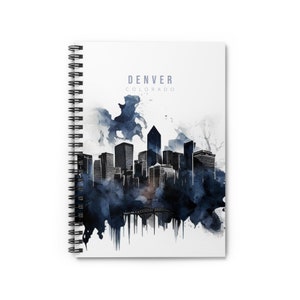 Denver Aquarell Notizbuch, Spiralblock mit linierten Linien, meistverkaufter Artikel, beliebtester Artikel, Trendartikel auf Etsy, Geschenkidee