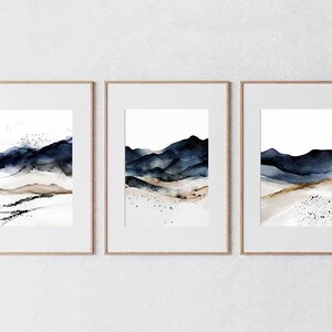 Abstract Desert Landscape Art, Set of 3 Farmhouse Wall Art, Digital art download, Nature Bedroom Wall prints, Farmhouse Décor, Wall Décor
