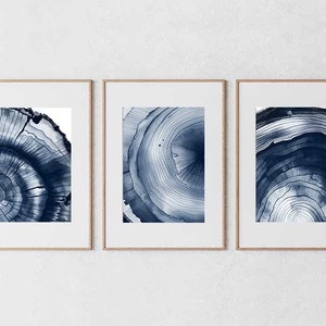Watercolor Wood Tree Rings Art, Set of 3 Farmhouse Wall Art, Digital art download, Nature Bedroom Wall prints, Farmhouse Décor, Wall Art