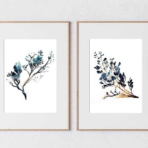 Watercolor Plant branch Art, Set of 3 Farmhouse Wall Art, Botanical Prints, Plant Art, Farmhouse Décor, Kitchen Wall Décor, Plant Wall Art