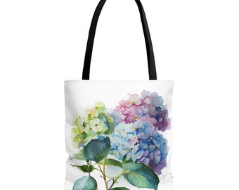 Aquarell Hortensie BlumeEinkaufstasche, Floral Tragetasche, Tragetasche, Hortensie Tasche, Aquarell Pflanze Tragetasche, Pflanze Tragetasche, Hortensie Tasche