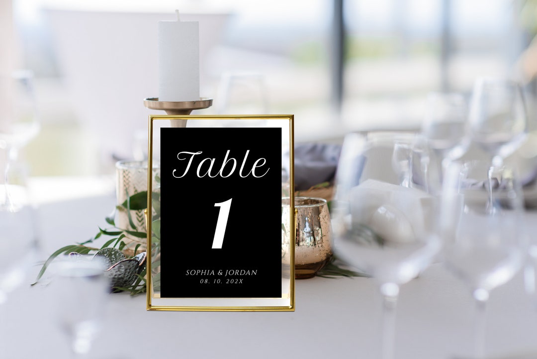 Table Number Template Using Logo Modern Table Number Template, Modern Printable Wedding Table Sign ...