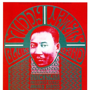 MUDDY WATERS 1966 FILLMORE ポスター 2ND PRINTING BILL GRAHAM 当時