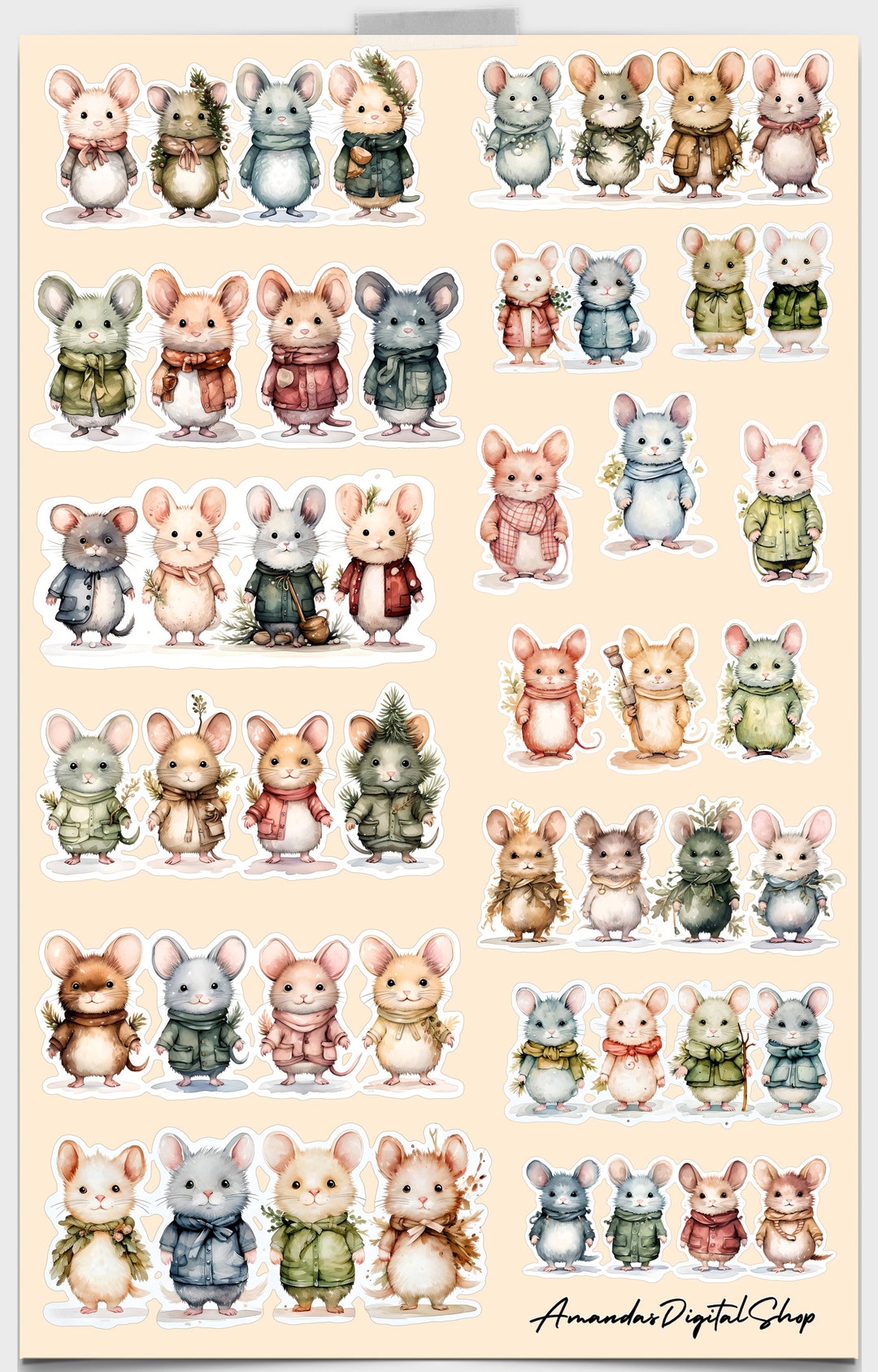 Goodnotes Stickers Watercolors Scrapbook Cut Digital Etsy