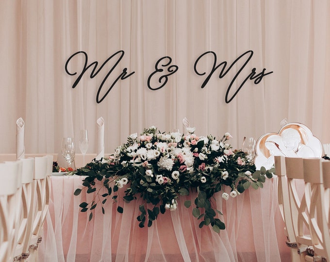7 Wooden Mr and Mrs Wedding Sign Gold and Silver - Etsy
