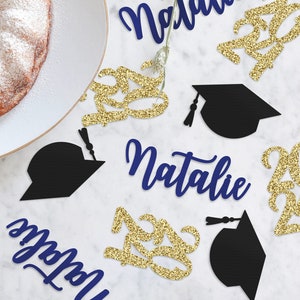 Class of 2024, Custom Cardstock Scatter Confetti, Graduation Party Grad Table, College, School Colors, Seniors 2023, 5 Names 10 Dates & Caps