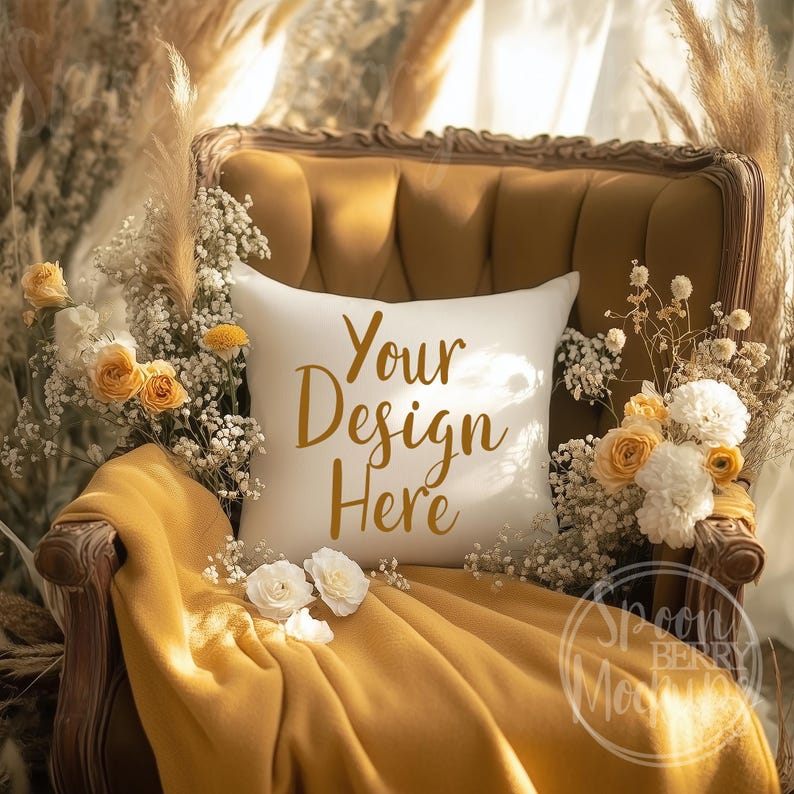 Pillow Mockup, White Blank Throw Pillows Mock Up, Instant Digital