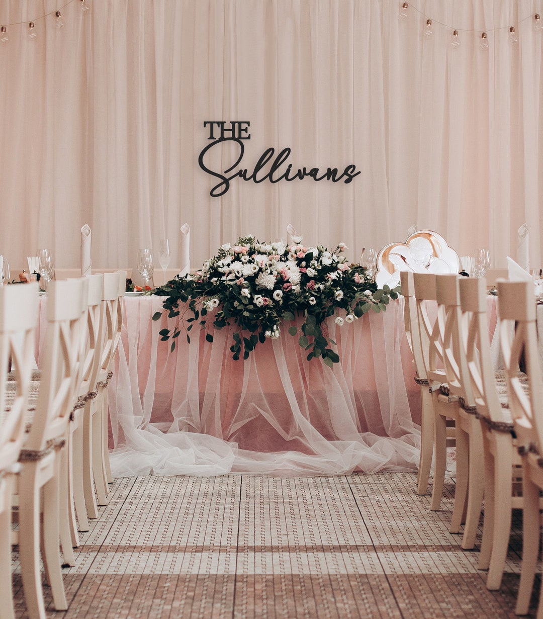 Last name wall sign wooden custom signs wedding photo backdrop