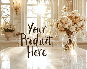 Product Backdrop Mockup, Insert Your Item Background, Print on Demand Display Photo, Boho Candle Display, Cake, Mug, Frame Sell Photo Setup