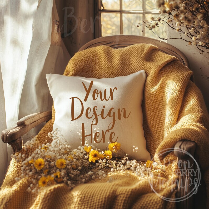 Pillow Mockup, White Blank Throw Pillows Mock Up, Instant Digital