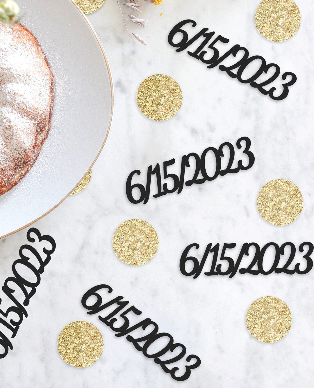 Date Confetti Cardstock Scatter Confetti Wedding Party Table Etsy