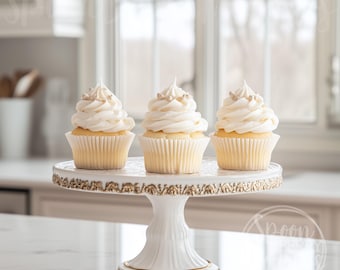 Cupcake Mockup, Birthday Blank White Dessert Mock Up, Instant Digital Download Cupcake Topper Design Stock Photo Party Boho Wedding Birthday