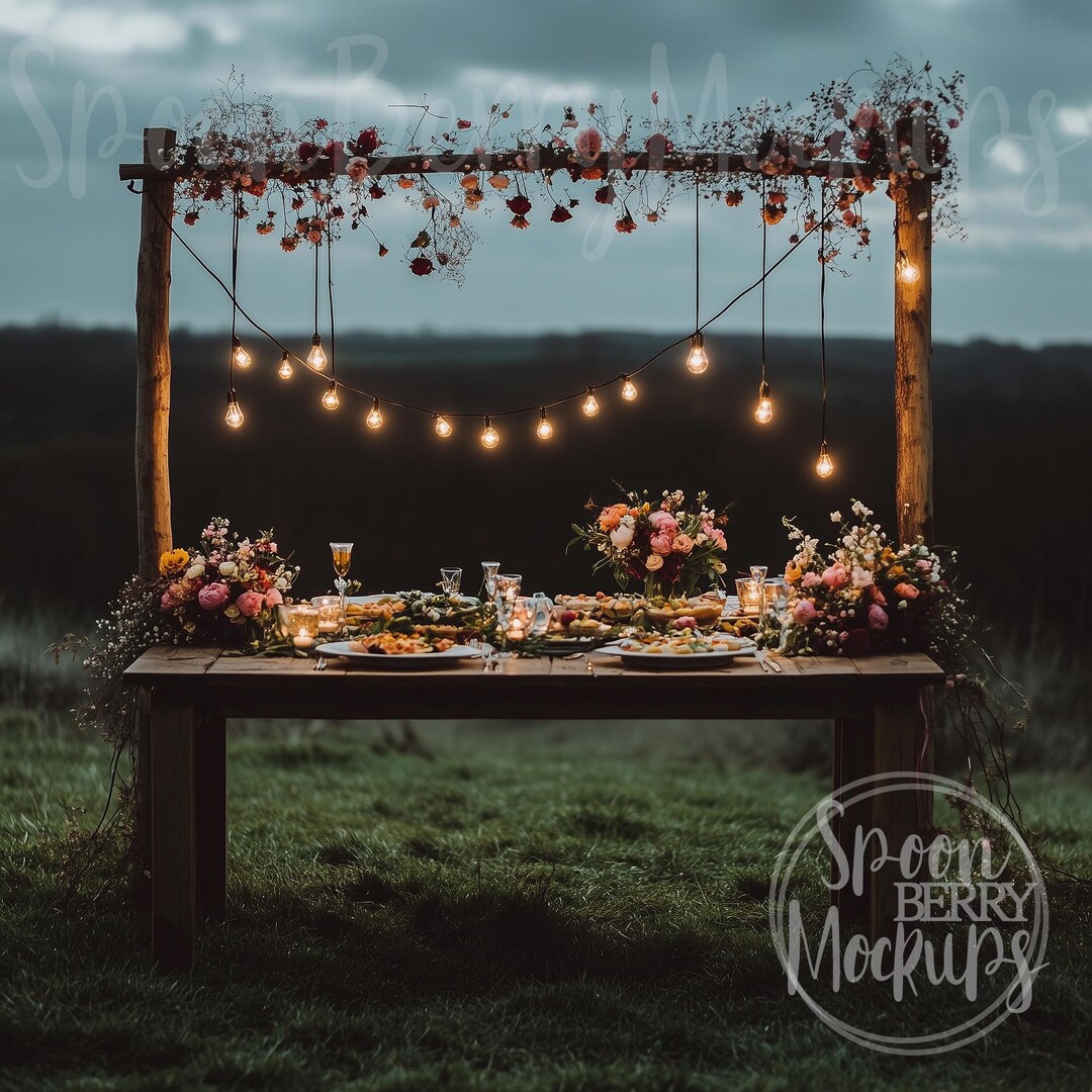 Wedding Table Mockup, Blank Rustic Mock Up, Instant Digital Download ...