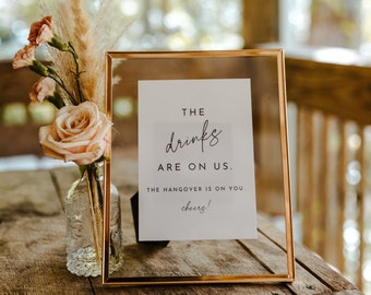 Editable Wedding Bar Sign Template, Minimalist Wedding Decor, DIY Wedding Sign, Wedding Bar Sign, Printable Wedding Sign, Instant Download