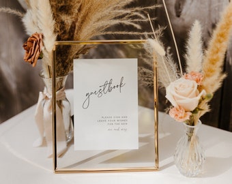 Editable Guestbook Wedding Sign Template, Boho Wedding Decor, DIY Wedding Sign, Wedding Guestbook, Printable Wedding Sign, Instant Download