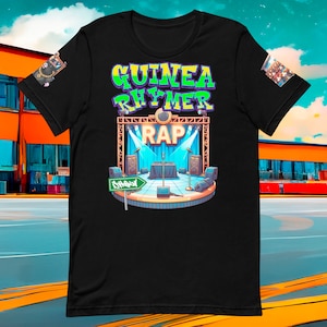Camiseta de concierto de doble cara de conejillo de indias de rap, Camiseta de rap, Camiseta de dibujos animados de conejillo de indias