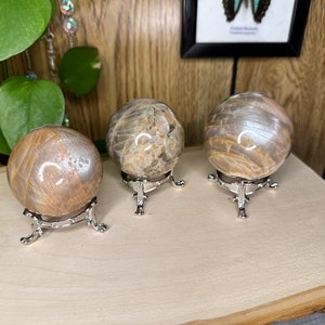 AUFFÄLLIGE Pfirsich Mondstein Sphären | Kristall Wohnkultur | Ständer Nicht Enthalten