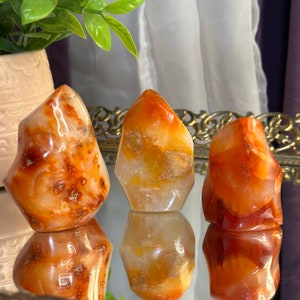 Mini Carnelian Flames | Carnelian Crystal Carving Home Decor
