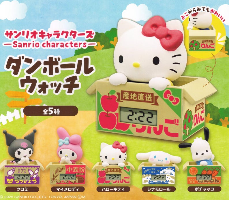 1 Hello Kitty
2 Kuromi
3 My Melody
4 Pochacco
5 Cinnamoroll