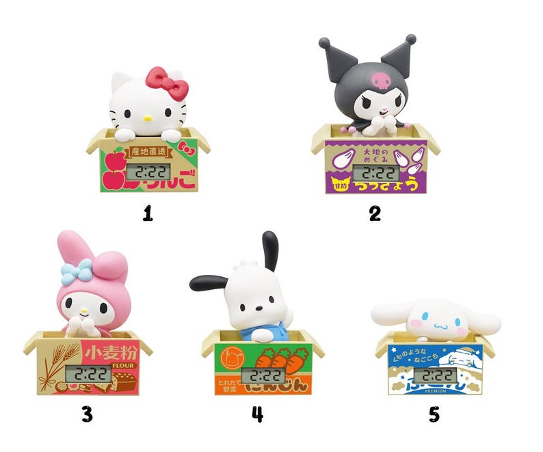 1 Hello Kitty
2 Kuromi
3 My Melody
4 Pochacco
5 Cinnamoroll