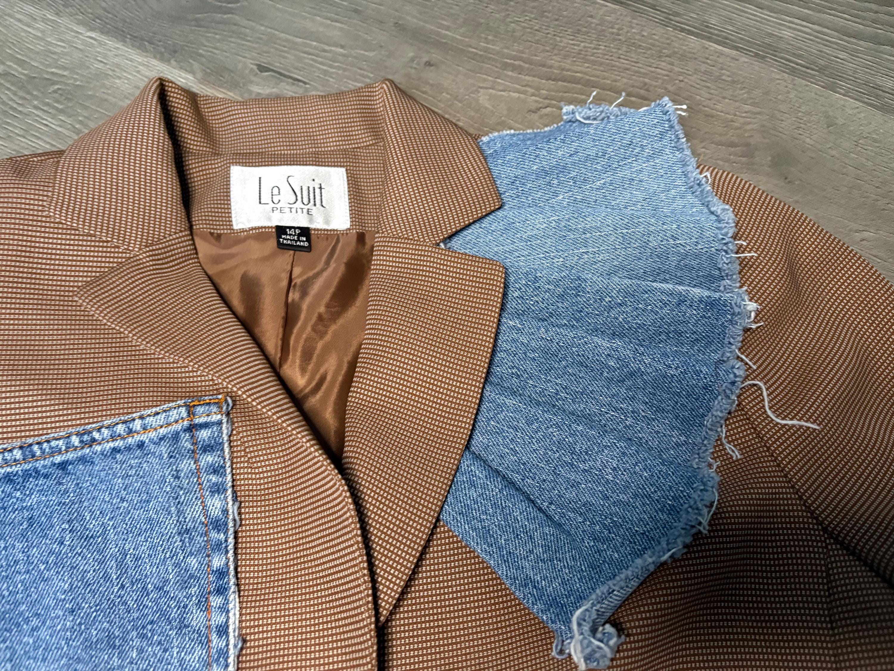 Scra Jacket Reworked Denim Jacket, Scrap Jacket, Denim Patchwork Lightweight Jacket ...